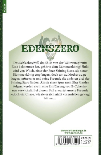 Buchcover und Innenansicht für das Buch: Edens Zero