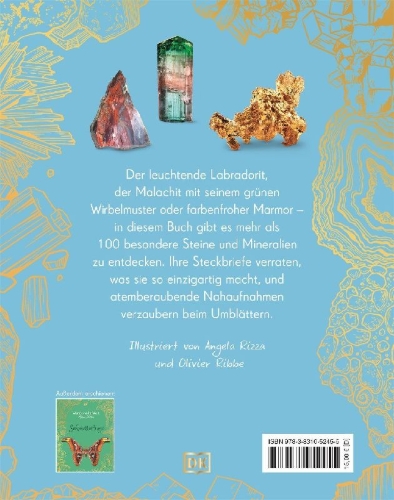 Buchcover und Innenansicht für das Buch: Wundervolle Welt - Kleine Schätze. Steine und Mineralien