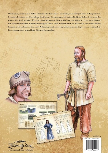 Buchcover und Innenansicht für das Buch: Kleidung des Mittelalters selbst anfertigen - Gewandungen der Wikinger