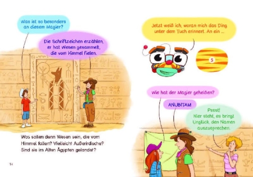 Buchcover und Innenansicht für das Buch: Tom Turbo - Lesestark - Die Mumie des Magiers