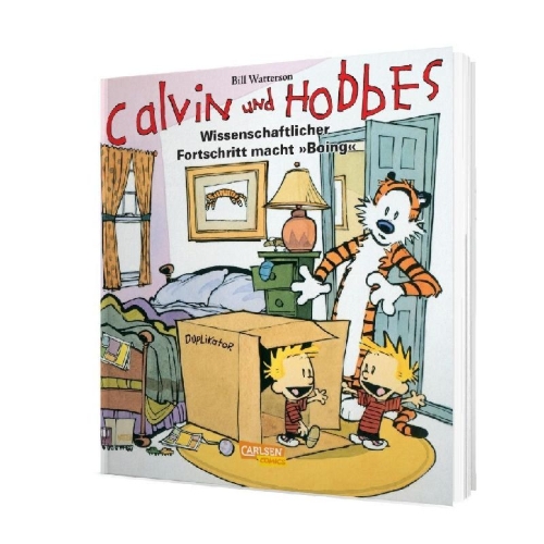 Buchcover und Innenansicht für das Buch: Calvin & Hobbes 06 - Wissenschaftlicher Fortschritt macht ,,Boing''