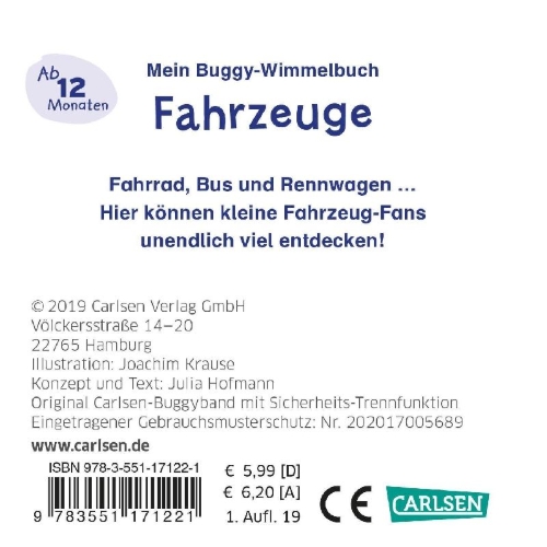Buchcover und Innenansicht für das Buch: Buggy-Bücher: Mein Buggy-Wimmelbuch: Fahrzeuge