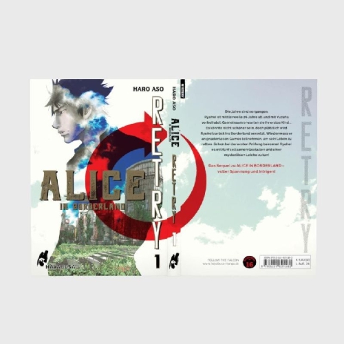 Buchcover und Innenansicht für das Buch: Imawa no Kuni no Alice