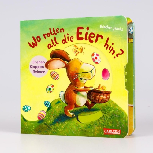 Buchcover und Innenansicht für das Buch: Wo rollen all die Eier hin?