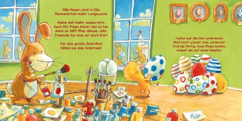 Buchcover und Innenansicht für das Buch: Wo rollen all die Eier hin?