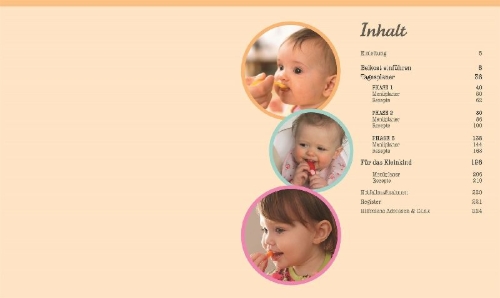 Buchcover und Innenansicht für das Buch: Babynahrung selbst gemacht
