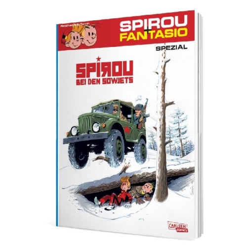 Buchcover und Innenansicht für das Buch: Spirou chez les Soviets