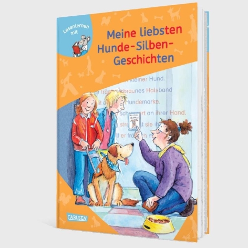 Buchcover und Innenansicht für das Buch: LESEMAUS zum Lesenlernen Sammelbände: Meine liebsten Hunde-Silben-Geschichten