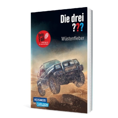 Buchcover und Innenansicht für das Buch: Die drei ??? Dein Fall: Wüstenfieber