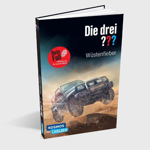 Buchcover und Innenansicht für das Buch: Die drei ??? Dein Fall: Wüstenfieber