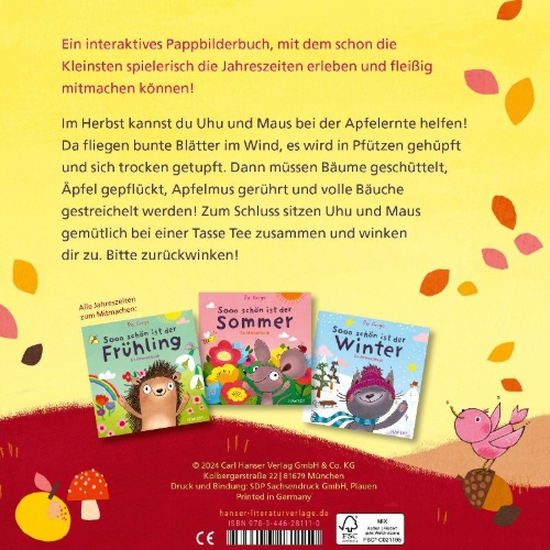 Buchcover und Innenansicht für das Buch: Sooo schön ist der Herbst