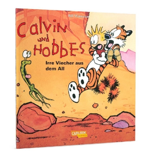 Buchcover und Innenansicht für das Buch: Calvin & Hobbes 04 - Irre Viecher aus dem All