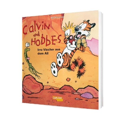 Buchcover und Innenansicht für das Buch: Calvin & Hobbes 04 - Irre Viecher aus dem All