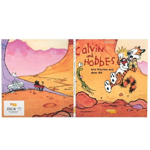 Buchcover und Innenansicht für das Buch: Calvin & Hobbes 04 - Irre Viecher aus dem All