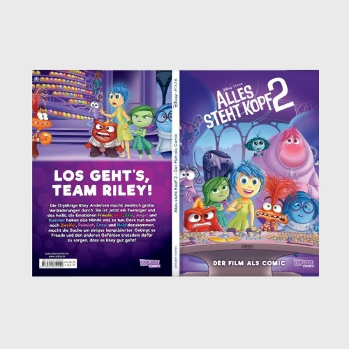 Buchcover und Innenansicht für das Buch: The Story of the Movie in Comics. Inside Out 2