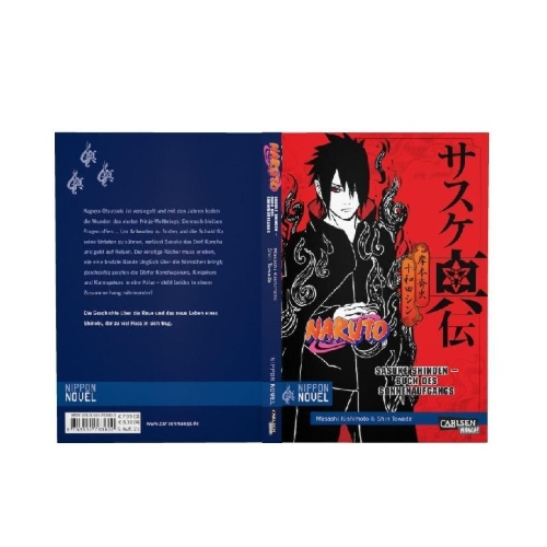 Buchcover und Innenansicht für das Buch: Naruto Sasuke Shinden - Buch des Sonnenaufgangs (Nippon Novel)
