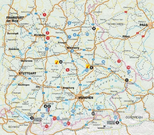 Buchcover und Innenansicht für das Buch: Die Wander-Bucket-List Bayern