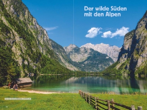 Buchcover und Innenansicht für das Buch: Die Wander-Bucket-List Bayern