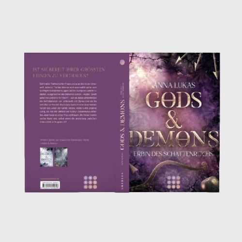 Buchcover und Innenansicht für das Buch: Gods & Demons. Erbin des Schattenreichs