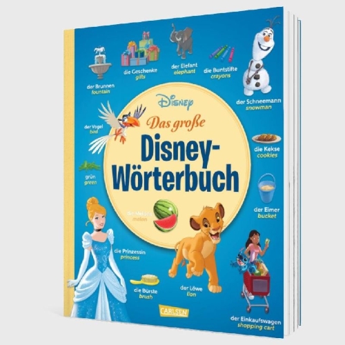Buchcover und Innenansicht für das Buch: Disney: Das große Disney-Wörterbuch