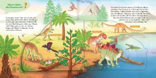 Buchcover und Innenansicht für das Buch: Frag doch mal ... die Maus: Dinosaurier