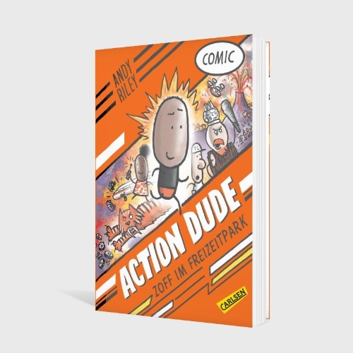 Buchcover und Innenansicht für das Buch: Action Dude 1: Zoff im Freizeitpark