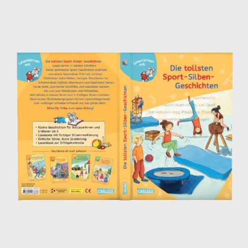 Buchcover und Innenansicht für das Buch: LESEMAUS zum Lesenlernen Sammelbände: Die tollsten Sport-Silben-Geschichten
