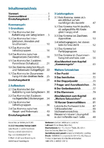 Buchcover und Innenansicht für das Buch: Zeichensetzung ab 6. Klasse und für Erwachsene