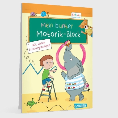 Buchcover und Innenansicht für das Buch: Schlau für die Schule: Mein bunter Motorik-Block