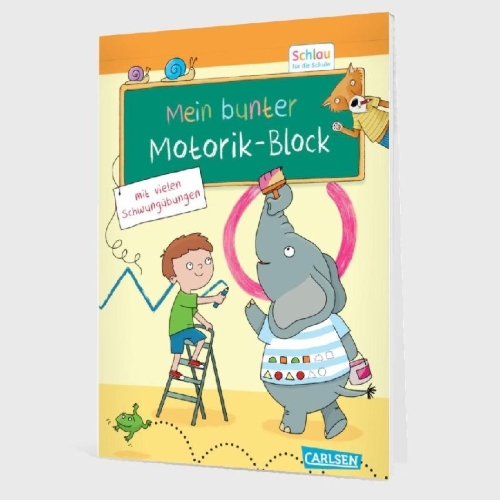 Buchcover und Innenansicht für das Buch: Schlau für die Schule: Mein bunter Motorik-Block