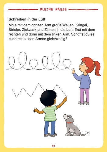 Buchcover und Innenansicht für das Buch: Schlau für die Schule: Mein bunter Motorik-Block