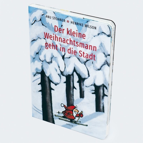 Buchcover und Innenansicht für das Buch: Der kleine Weihnachtsmann geht in die Stadt (Pappbilderbuch)