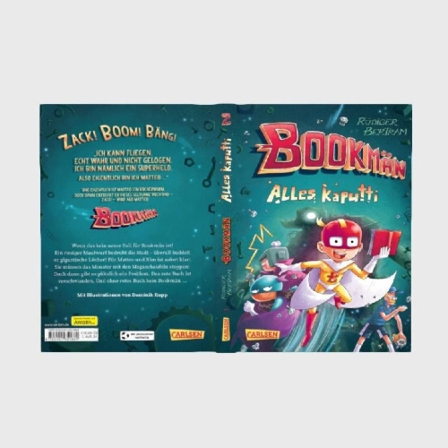 Buchcover und Innenansicht für das Buch: Bookmän: Alles kaputti