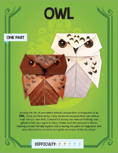 Buchcover und Innenansicht für das Buch: Harry Potter Origami: Fifteen Paper-Folding Projects Straight from the Wizarding World!
