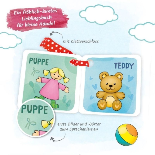Buchcover und Innenansicht für das Buch: Trötsch Buggy-Buch Erste Wörter