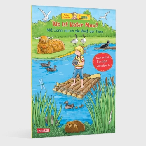Buchcover und Innenansicht für das Buch: Conni Gelbe Reihe (Beschäftigungsbuch): Wo ist Kater Mau?