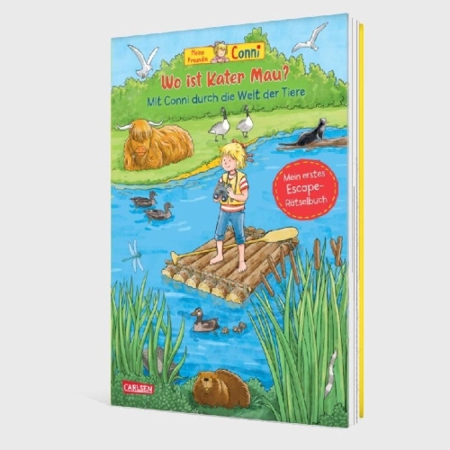 Buchcover und Innenansicht für das Buch: Conni Gelbe Reihe (Beschäftigungsbuch): Wo ist Kater Mau?