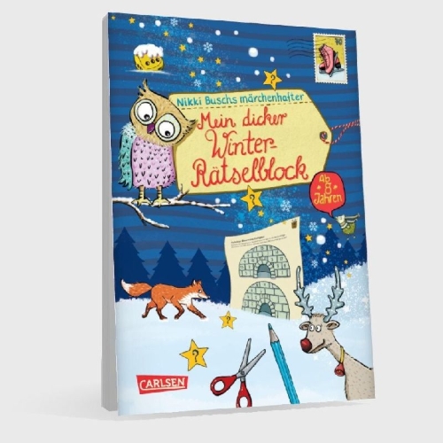 Buchcover und Innenansicht für das Buch: Mein dicker Winter-Rätselblock