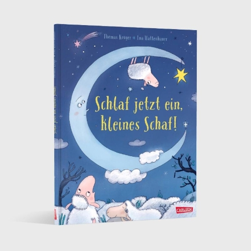 Buchcover und Innenansicht für das Buch: Schlaf jetzt ein, kleines Schaf!
