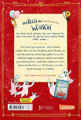 Buchcover und Innenansicht für das Buch: Das Buch der (un)heimlichen Wünsche 2: Plötzlich Superheld