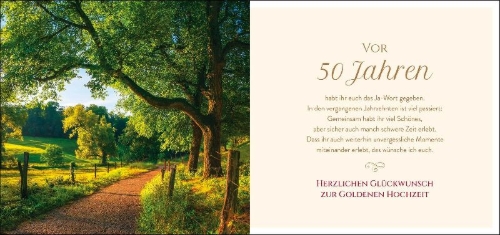 Buchcover und Innenansicht für das Buch: Zur Goldenen Hochzeit die besten Wünsche