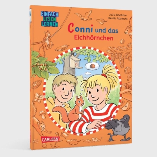 Buchcover und Innenansicht für das Buch: Lesen lernen mit Conni: Conni und das Eichhörnchen