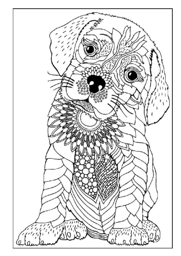 Buchcover und Innenansicht für das Buch: Mandala Malbuch Hunde für Kinder ab 8 Jahren mit 50 schönen Ausmalbildern