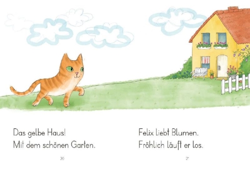 Buchcover und Innenansicht für das Buch: LESEZUG/1. Klasse: Kater Felix findet ein Zuhause