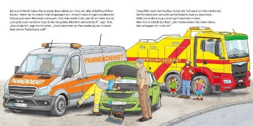 Buchcover und Innenansicht für das Buch: LESEMAUS 188: Große Fahrzeuge in der Stadt