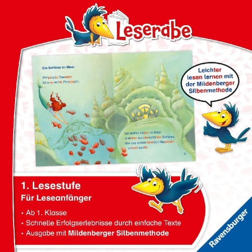 Buchcover und Innenansicht für das Buch: Pimpinella Meerprinzessin und der Delfin - Leserabe 1. Klasse - Erstlesebuch für Kinder ab 6 Jahren