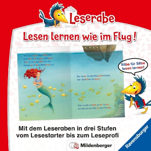 Buchcover und Innenansicht für das Buch: Pimpinella Meerprinzessin und der Delfin - Leserabe 1. Klasse - Erstlesebuch für Kinder ab 6 Jahren