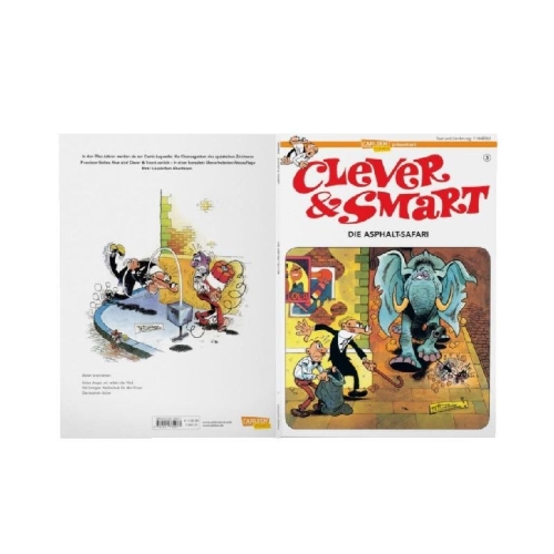 Buchcover und Innenansicht für das Buch: Mortadelo y Filemon: Safari Callejero