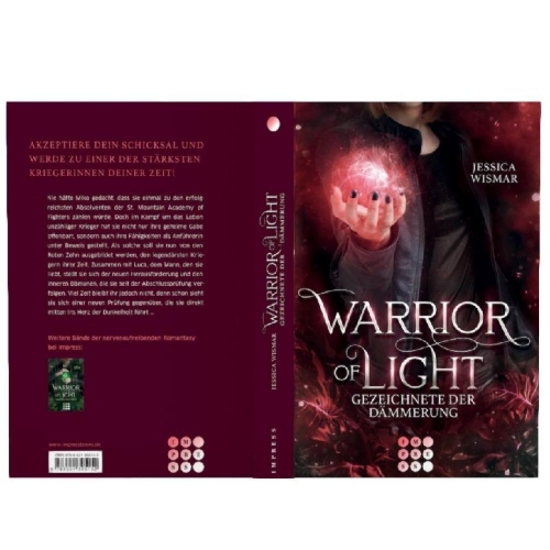Buchcover und Innenansicht für das Buch: Warrior of Light 2: Gezeichnete der Dämmerung
