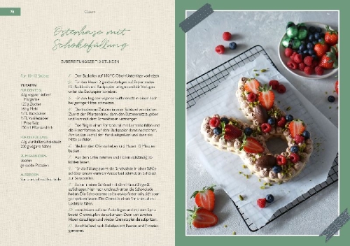 Buchcover und Innenansicht für das Buch: Das vegane Backbuch für Festtage